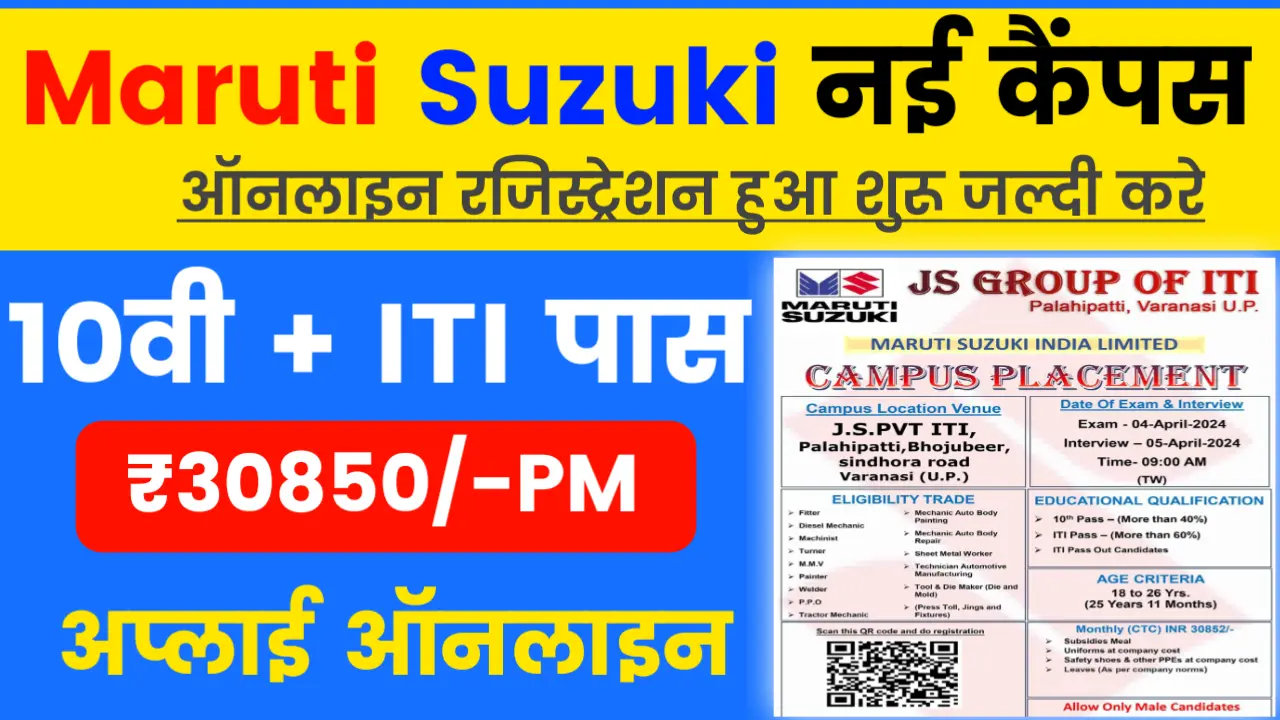 Maruti Suzuki TW Ragistration 2024 for ITI campus