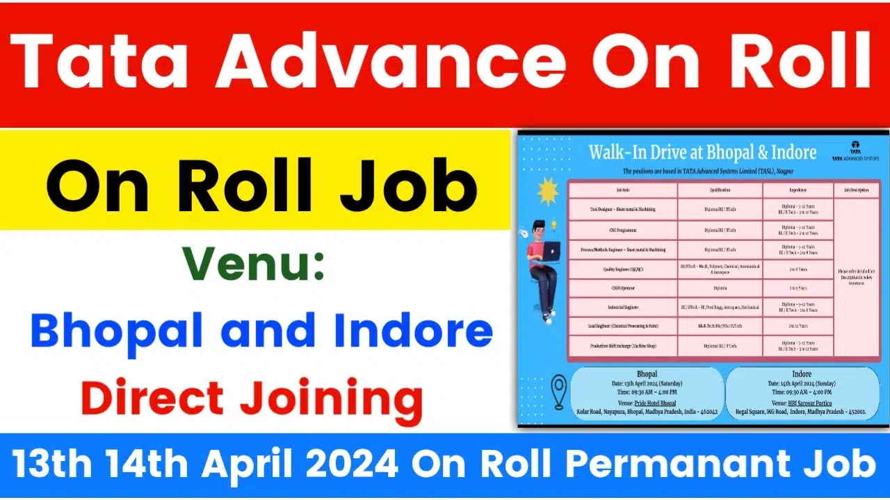 Tata Advance System New Vacancy 2024