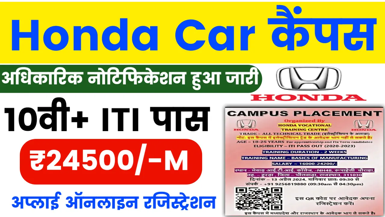 Honda Car New Campus Placement 2024