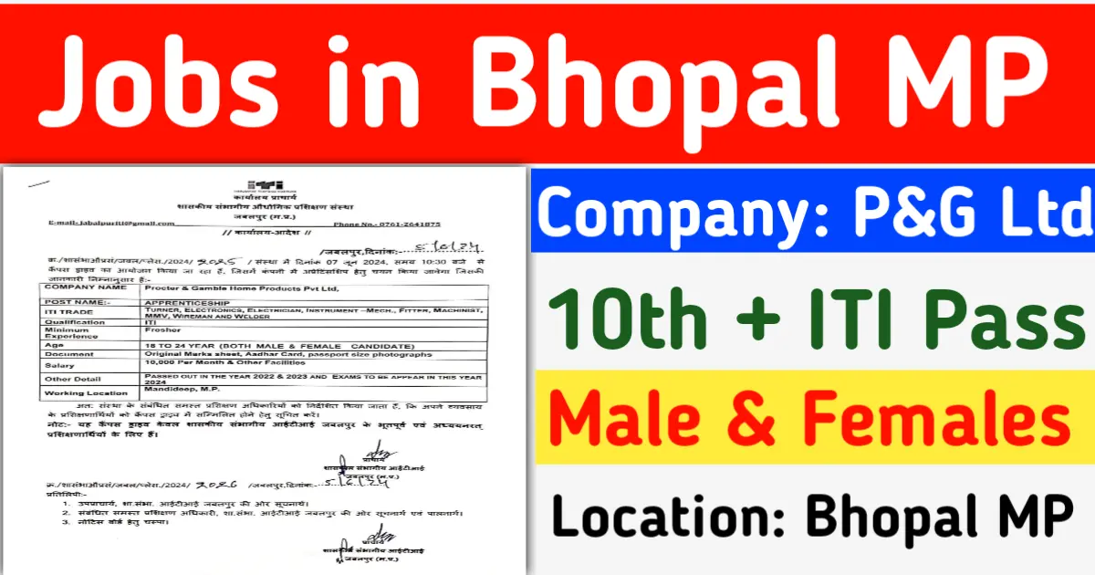 Jobs in Bhopal Mandideep 2024