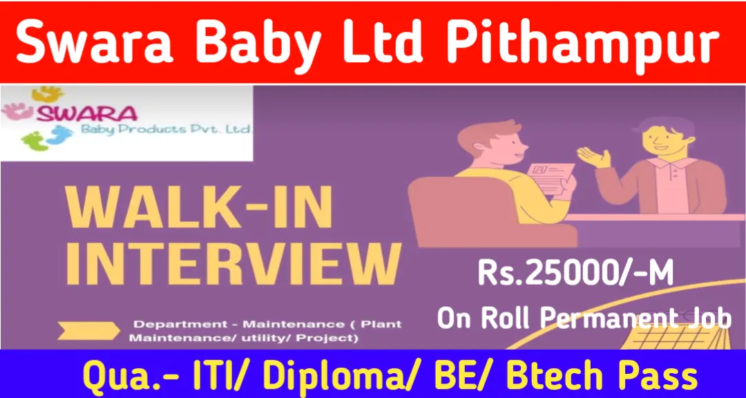 Swara Baby Ltd Latest jobs in Pithampur