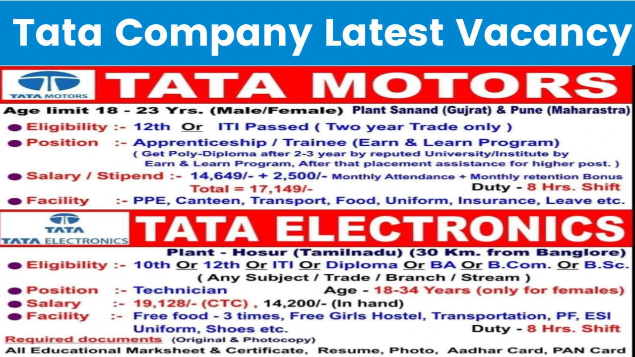 Tata Company Latest Vacancy 2025