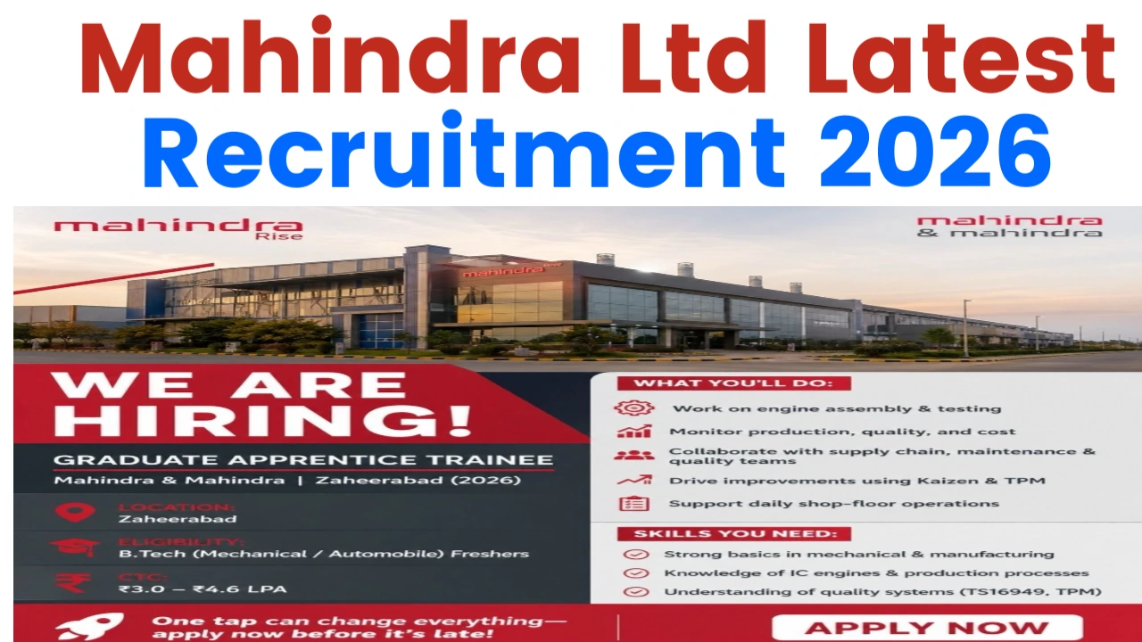Mahindra Ltd Latest Recruitment 2026