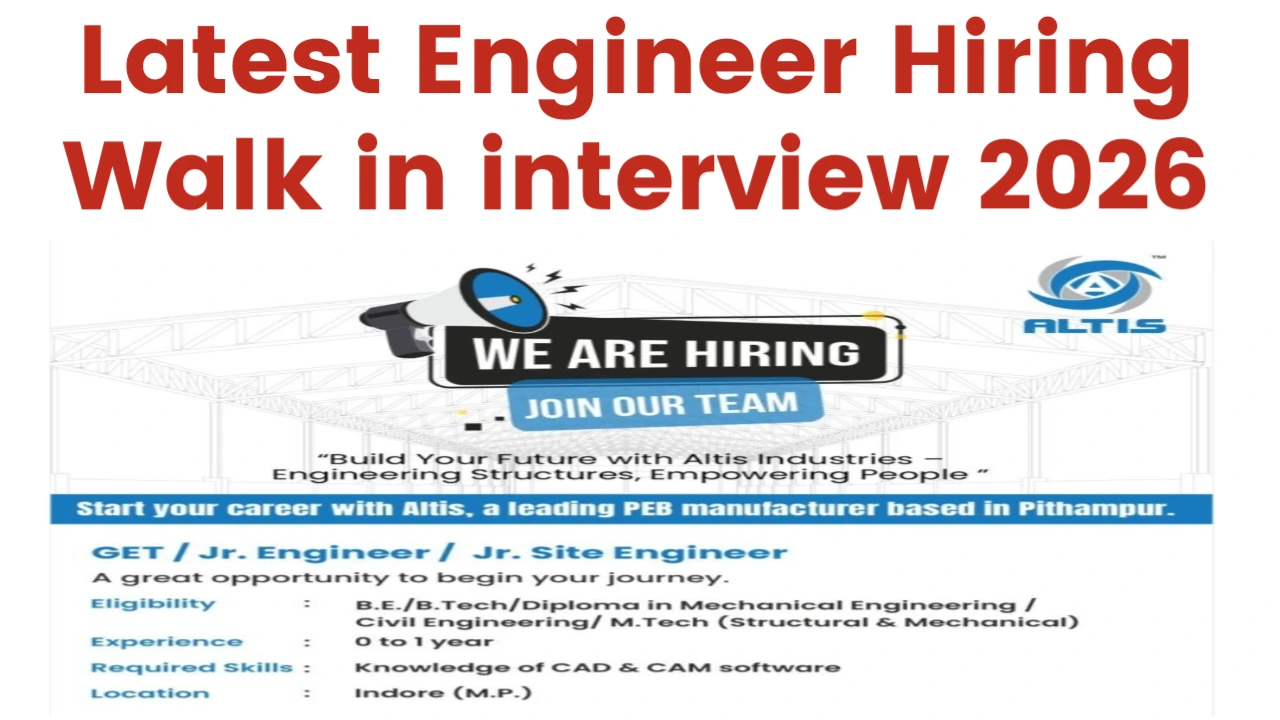 Latest Engineer Hiring Walk in interview 2026