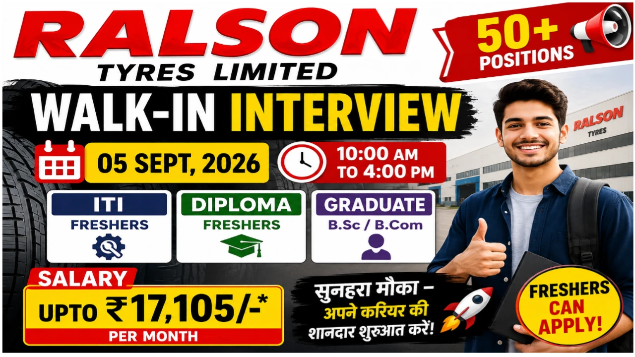 Ralson Tyres Pithampur Recruitment 2026